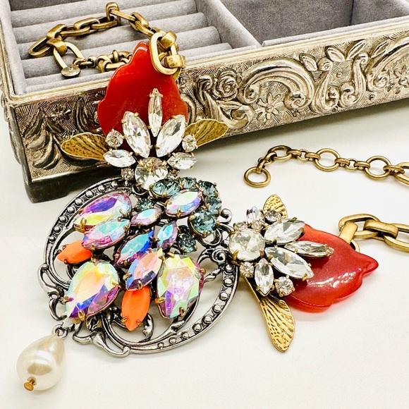 🔥 Vintage J Crew Crystal statement necklace - Picture 13 of 17